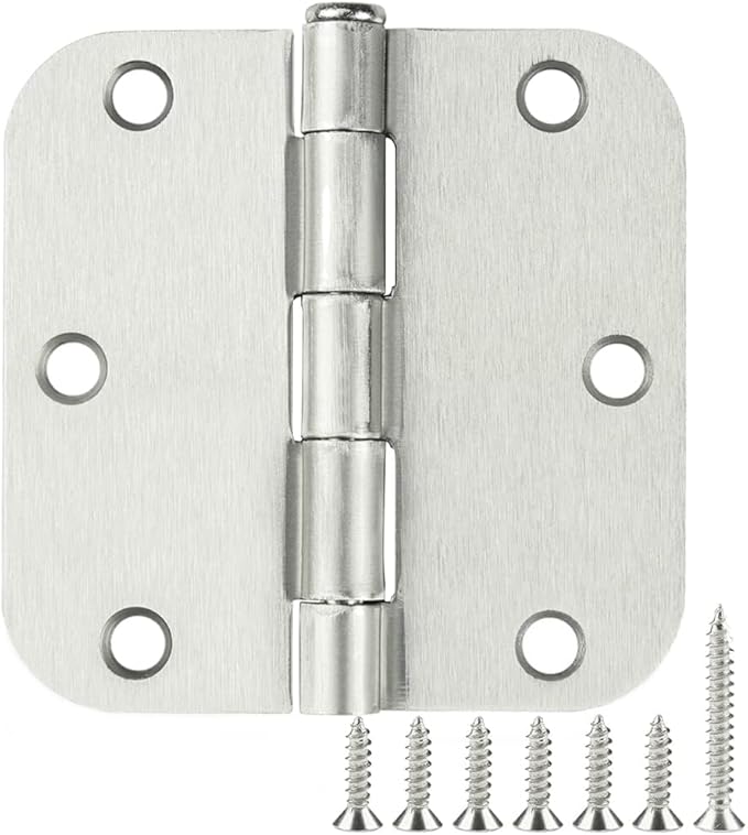 42 Pack Rounded Door Hinges Brushed Nickel 3.5 inch x 3-1/2", 5/8" Radius Heavy by TDCHINGES
