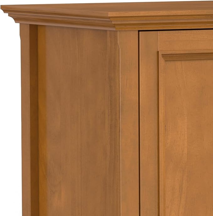 SIMPLIHOME Amherst 72-inch Wide Solid Wood TV Stand in Light Golden Brown - Image 7