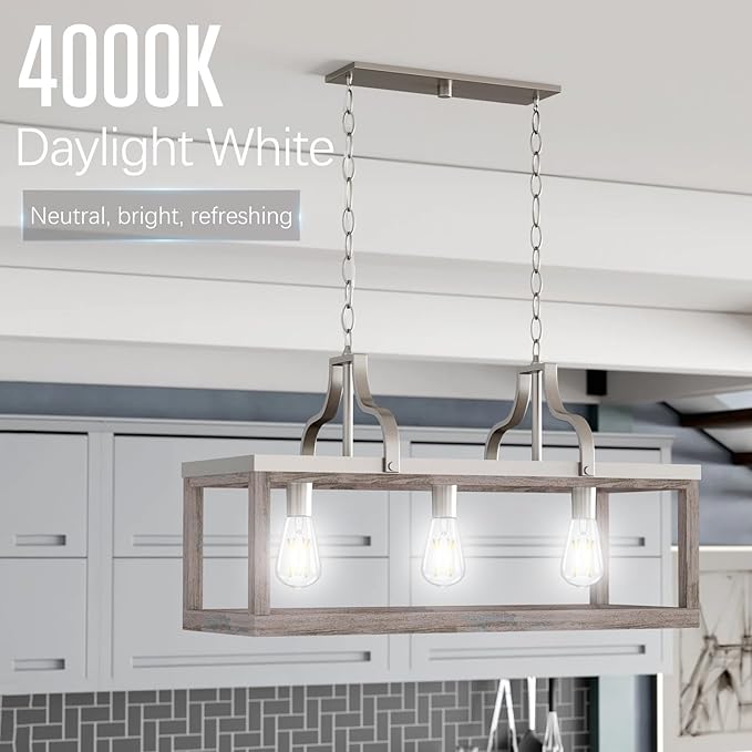 Edison Bulbs 60 watt Equivalent LED, E26 Bulb Dimmable, Cool White 4000K - Image 4