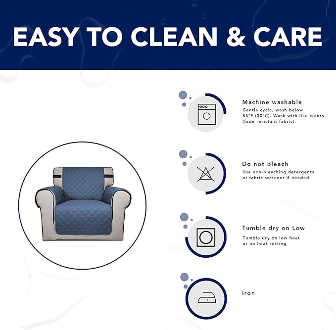 PureFit Reversible Sofa Cover Water Resistant Loveseat Couch Cover, Machine - Image 7