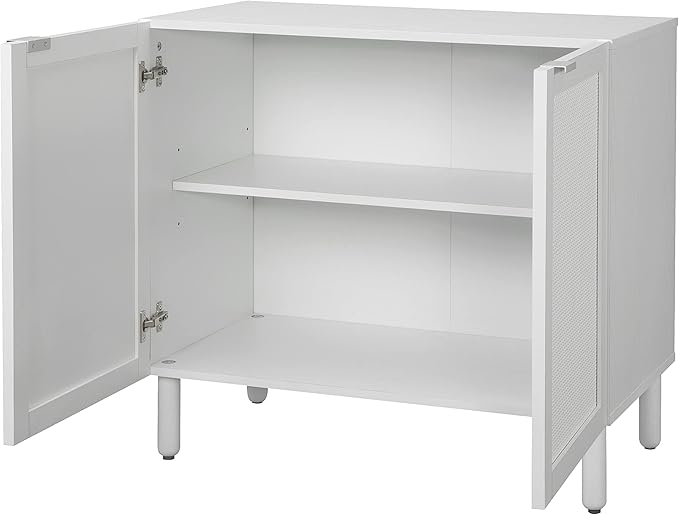 Sango Orre 2-Door Cabinet, Modern White Storage Cabinet - Image 6