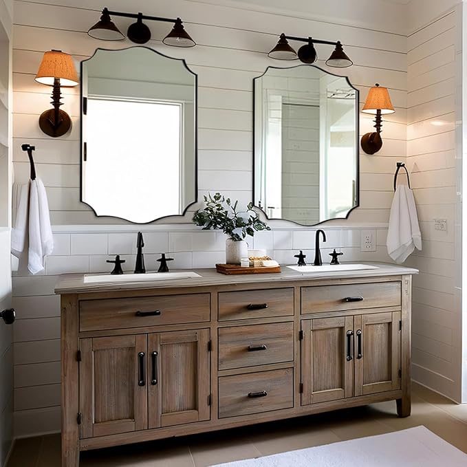 Black Bathroom Mirror, 24x32 Unique Irregular Mirror, Rectangle Mirror - Image 9