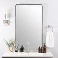 ANDY STAR Chrome Mirrors for Bathroom, 24x40’’ Chrome Rounded Rectangle Mirror by ANDYSTAR
