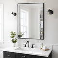 Bathroom Mirror 28x36 Inch, Rectangle Wall Mounted Mirror, Metal Framed Vanity by KIMREAL