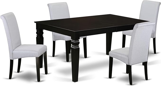East West Furniture LGBA5-BLK-05 5 Piece Dinette Set Includes a Rectangle by EastWestFurniture