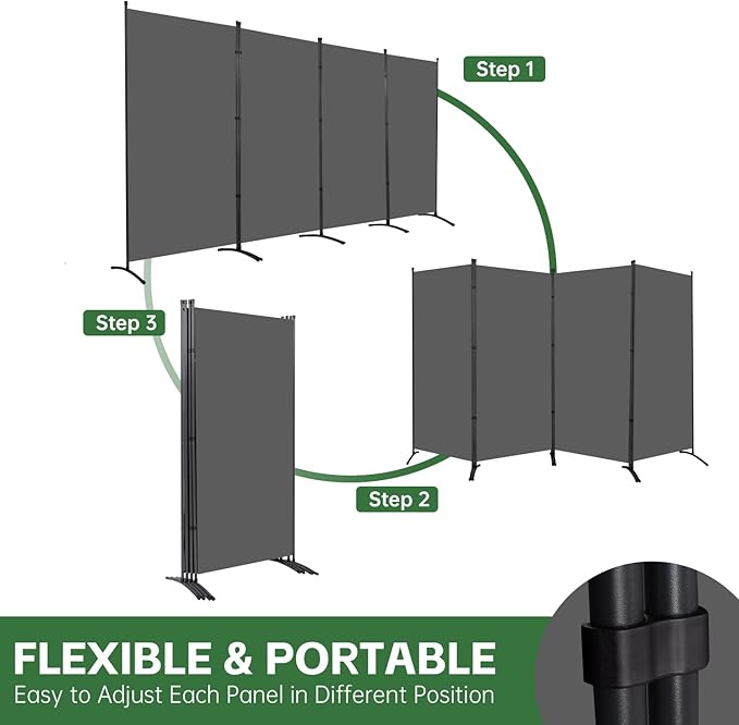 YASRKML Room Divider Folding Privacy Screens, Portable Room Divider Panel 4 - Image 4