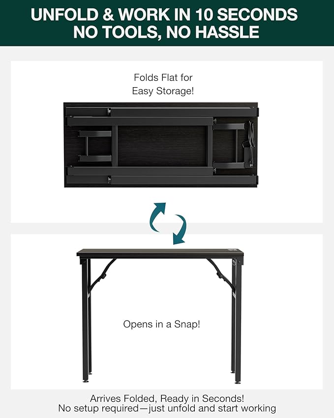 Frylr Small Folding Computer Desk – 35.8 Inch Portable Table - Image 3