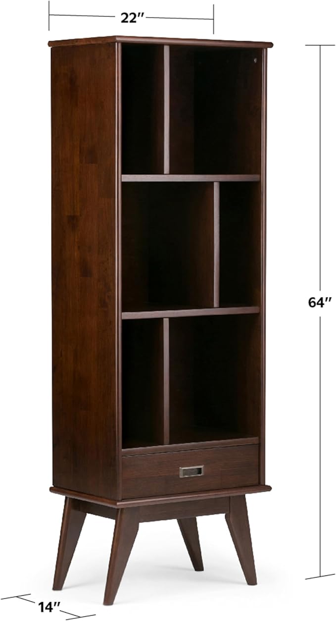 SIMPLIHOME Draper 22 inch Mid-Century Modern 6 Cubbie Bookcase - Image 2