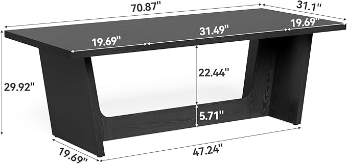 1Easylife 70.87 Inches Long Executive Desk, Industrial Simple Study Writing - Image 2