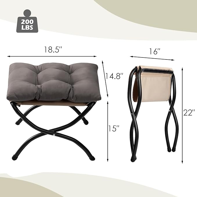 HollyHOME Fabric Lazy Chair - Image 8