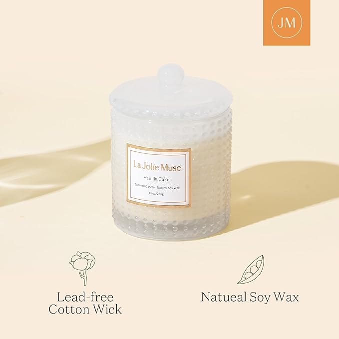 LA JOLIE MUSE Vanilla Cake Scented Candles, Vanilla Candles - Image 5