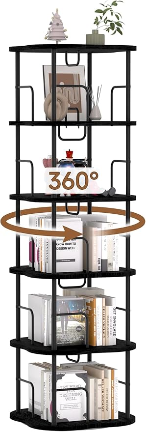 5-Tier Rotating Book Shelf, 360° Display Spinning Bookshelf Tower, Book by Unknown