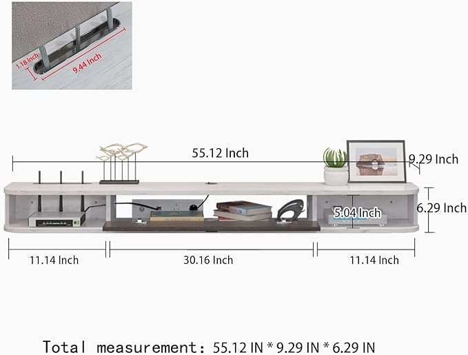 Pmnianhua Floating TV Console, Floating TV Cabinet, Modern Floating TV Stand - Image 5