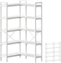 Huuger 5 Tier Bookshelf, L Shaped Corner Bookshelf by Huuger