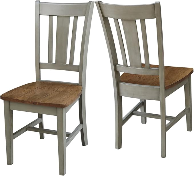 International Concepts San Remo Splatback Chair, Distressed Hickory/Stone - Image 5