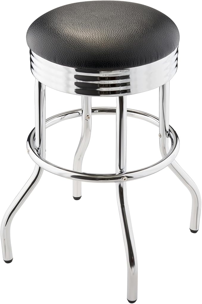 TRINITY Heavy Duty 25-Inch Backless Swivel Bar Stool - Image 6