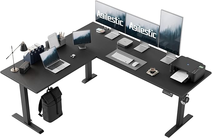 Agilestic 75 Inch L Shaped Standing Desk Adjustable Height, Corner Standing Desk by Agilestic