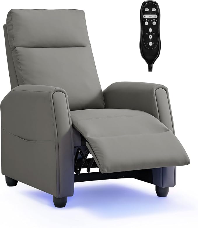 Recliner Chair for Adults PU Leather Push Back Armchair by Kislot
