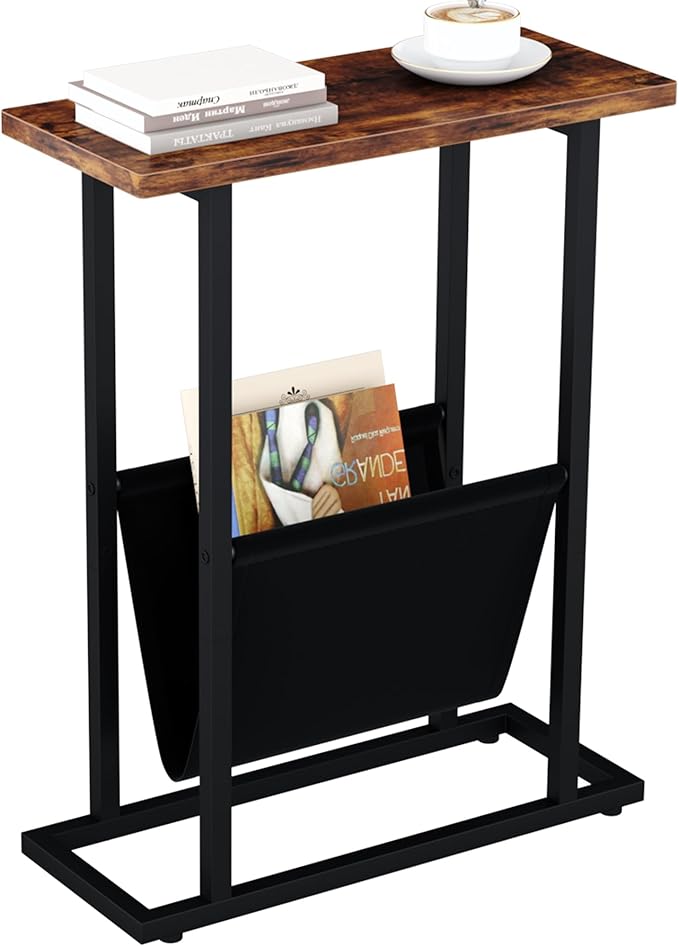 Narrow Side Table for Small Spaces, Small End Table by Yusong