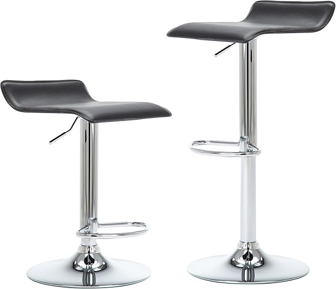 NOBPEINT Contemporary Chrome Air Lift Adjustable Swivel Bar Stool by NOBPEINT