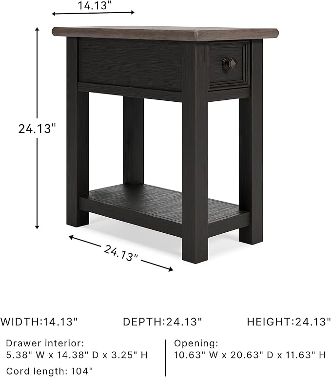 Signature Design by Ashley Tyler Creek Chair Side End Table, Light Brown & - Image 3