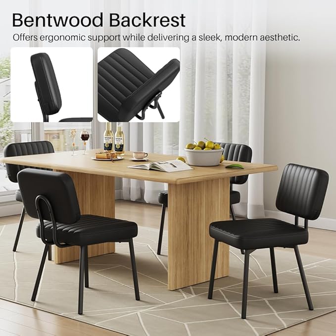 Dining Chairs Set of 4, Upholstered Mid Century Modern Kitchen Dining Room - Image 5