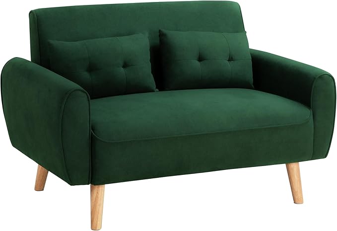 Shintenchi Small Modern Loveseat Couch Sofa, Mid Century Fabric Upholstered - Image 7
