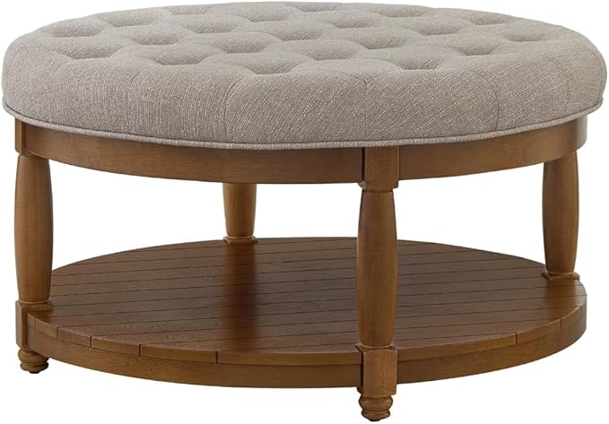 24KF Upholstered Round Coffee Table - Image 3