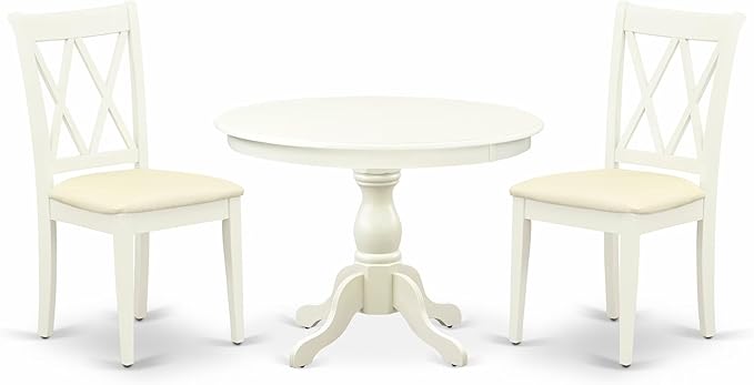 East West Furniture HBCL3-LWH-C 3 Piece Dining Table Set by EastWestFurniture