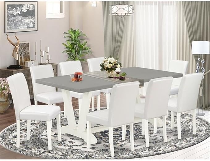 East West Furniture V097AB264-9 9 Piece Modern Dining Table Set Includes a - Image 2