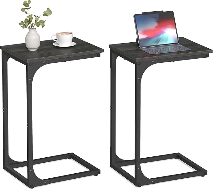 VASAGLE C-Shaped End Table Set of 2, Small Side Table by VASAGLEbySONGMICSHOME
