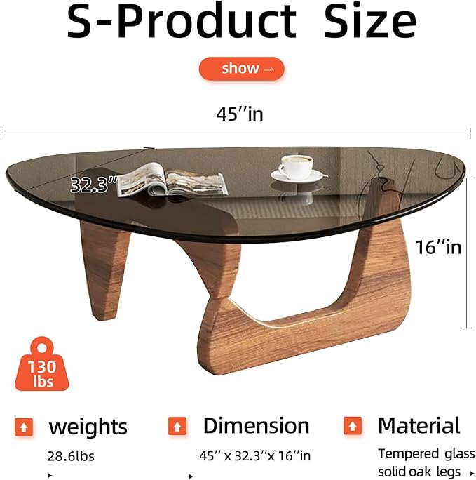 Modern Glass Coffee Table for Living Room, Mid Century Coffee Table, Stylish - Image 2