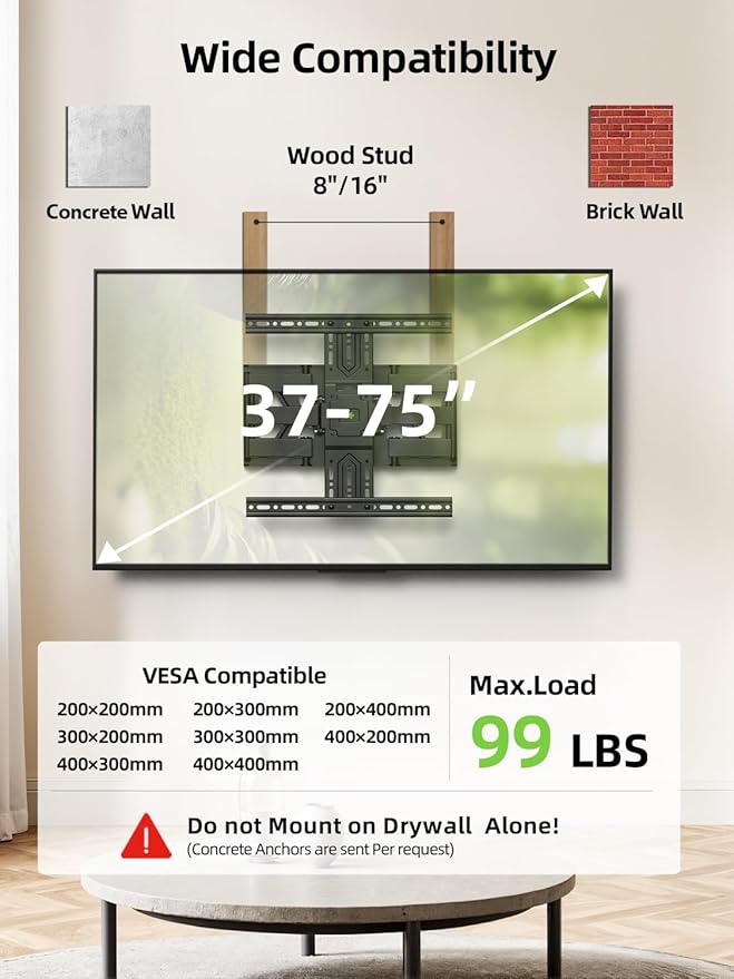 USX MOUNT Ultra Slim TV Wall Mount 37-75 Inch TVs Mount - Image 2