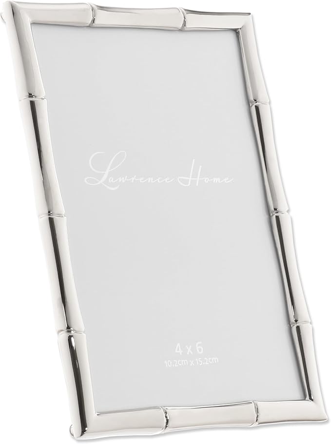 Lawrence 710146 Silver Metal Bamboo 4x6 Picture Frame - Image 3