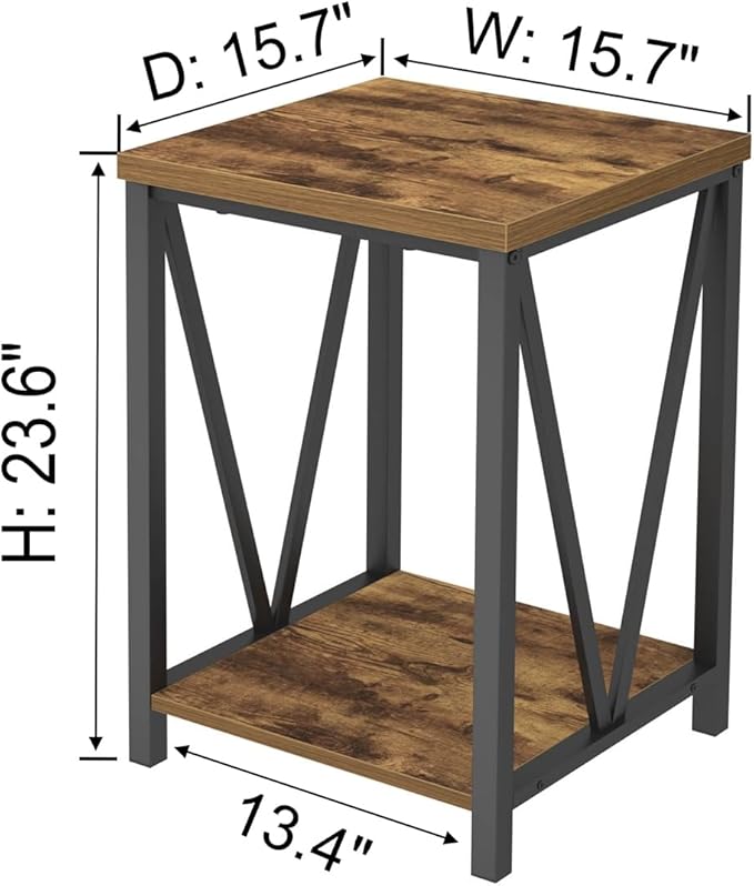 EXCEFUR End Table, Square Side Tables - Image 2