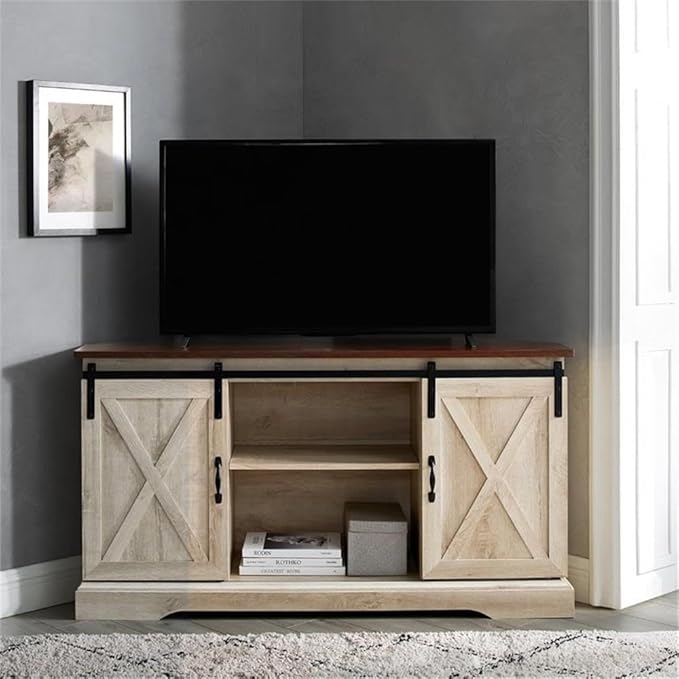 Walker Edison Everette Modern Farmhouse Double Sliding X Barn Door Stand - Image 2