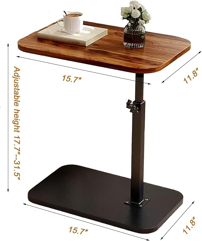 C End Table Adjustable Height, C Shaped Side Tables Living Room and Bedroom - Image 3