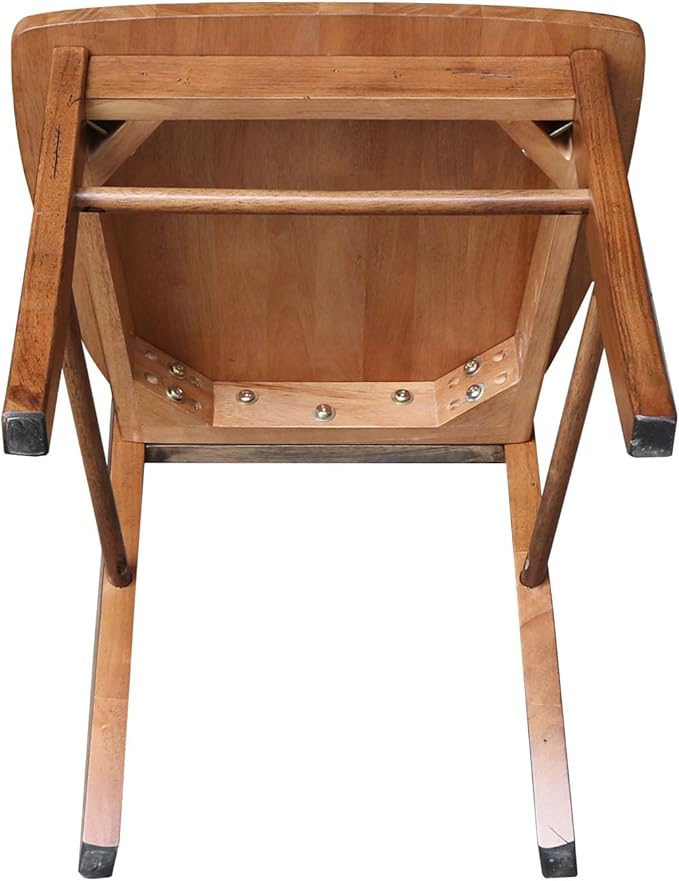 IC International Concepts Set of Two X-Back Dining Chairs, Distressed Oak - Image 9