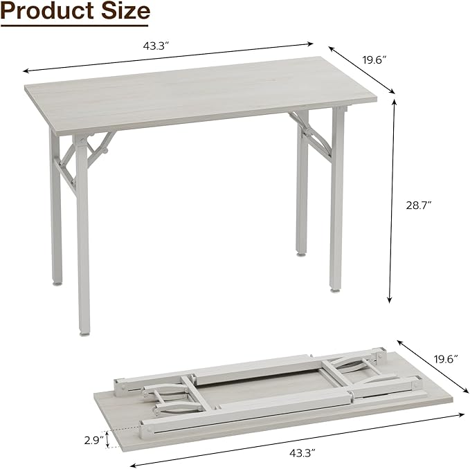 TEMI Small Computer Desk Folding Table - Image 3