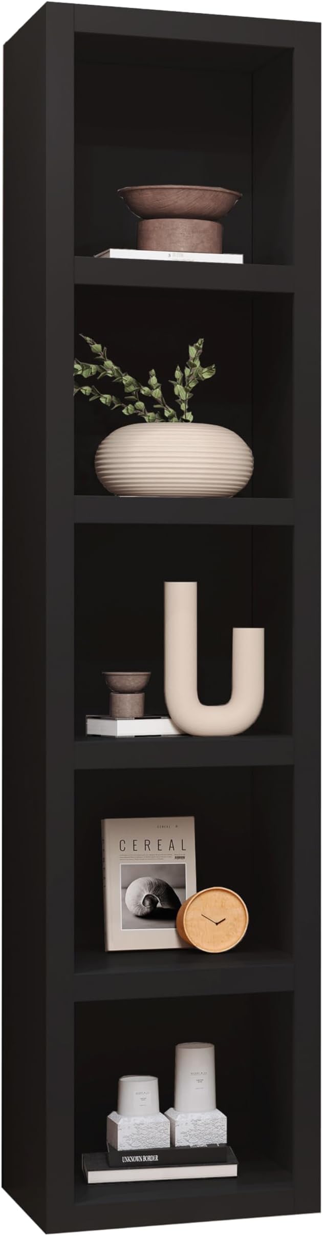 Oakland Living Black 91-in Tall Wooden Bookcase Shelf - Image 4