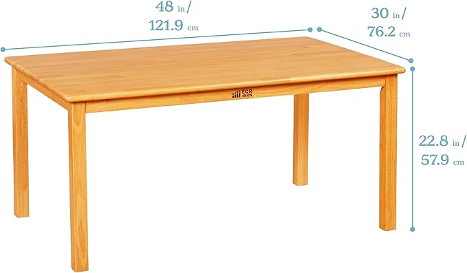 ECR4Kids 30in x 48in Rectangular Hardwood Table - Image 3