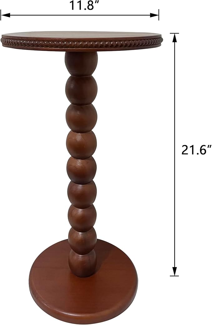 JUIOETURBoho Beaded Round Side Table - Image 3
