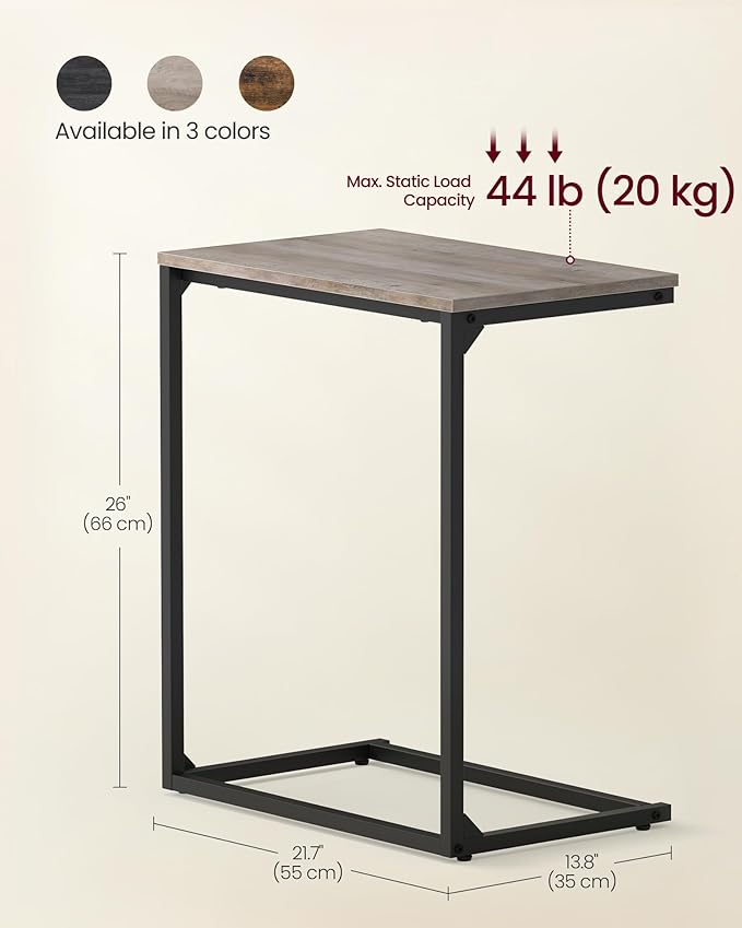 VASAGLE C Shape End Table, Small Coffee Table - Image 3