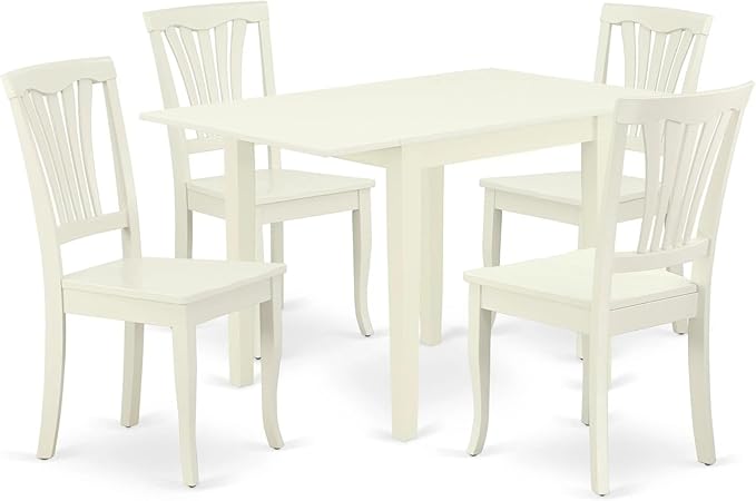 East West Furniture NDAV5-LWH-W 5 Piece Dining Room Table Set Includes a by EastWestFurniture