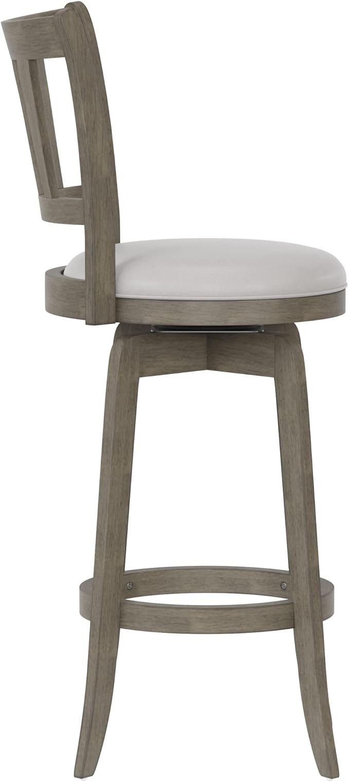 Hillsdale, Presque Isle Wood Bar Height Swivel Stool, Aged Gray - Image 11