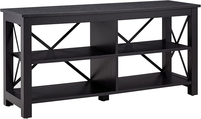 Henn&Hart Rectangular TV Stand for TV's up to 55" in Black, TV Stands for the by HennHart