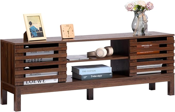 HollyHOME Wood TV Stand for TVs up to 65", Mid Century TV Stand - Image 8