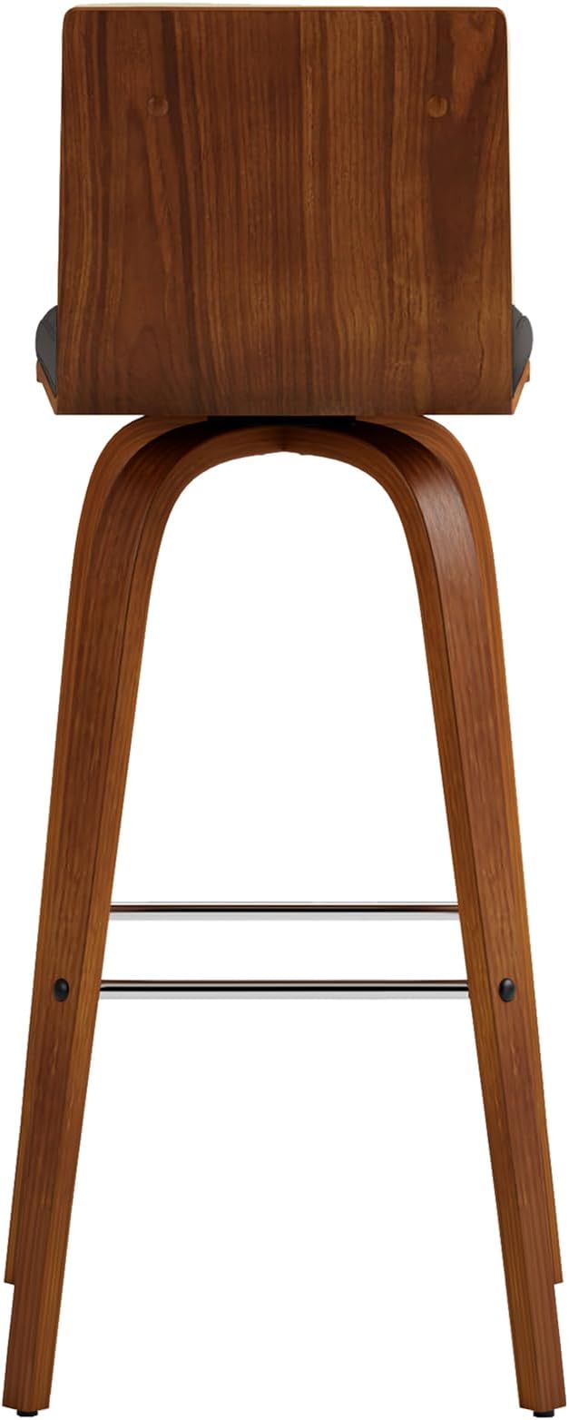 Vienna 30" Swivel Bar Stool in Walnut Wood Finish - Image 5