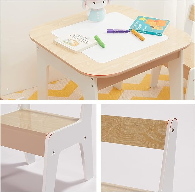 Toffy & Friends Wooden Storage Table and Chairs Set, 3-Piece Set, Activity - Image 7