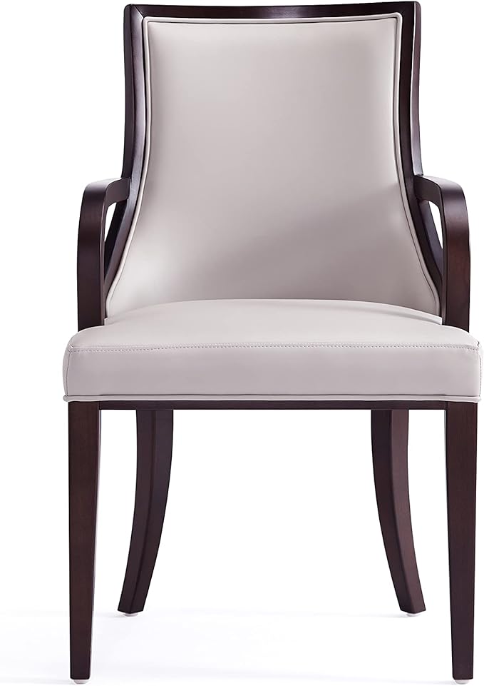 Manhattan Comfort Grand Faux Leather 8-Piece Dining Chairs in Light Grey - Image 5